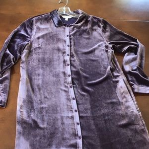 Garnet Hill.  Smokey purple.   New.  Without tags. Velvet shirt dress